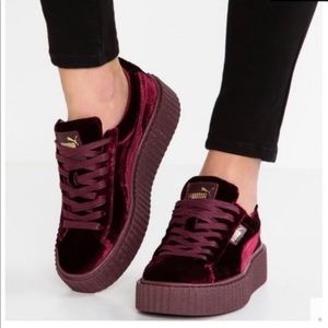 PUMA x FENTY Burgundy Velet Creepers